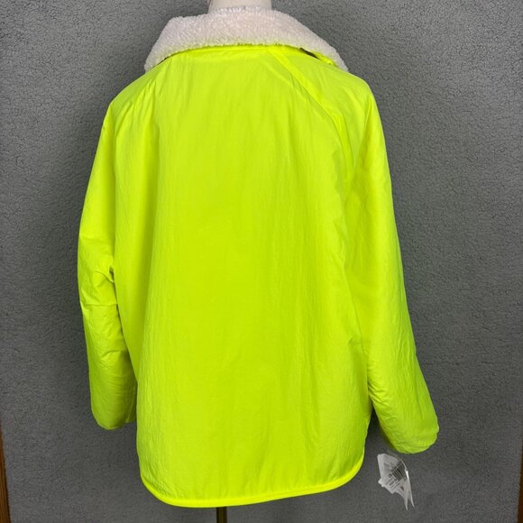 Calvin Klein Women's Reversible Sherpa Neon Yellow Jacket Size XL NWOT's. - Picture 7 of 12